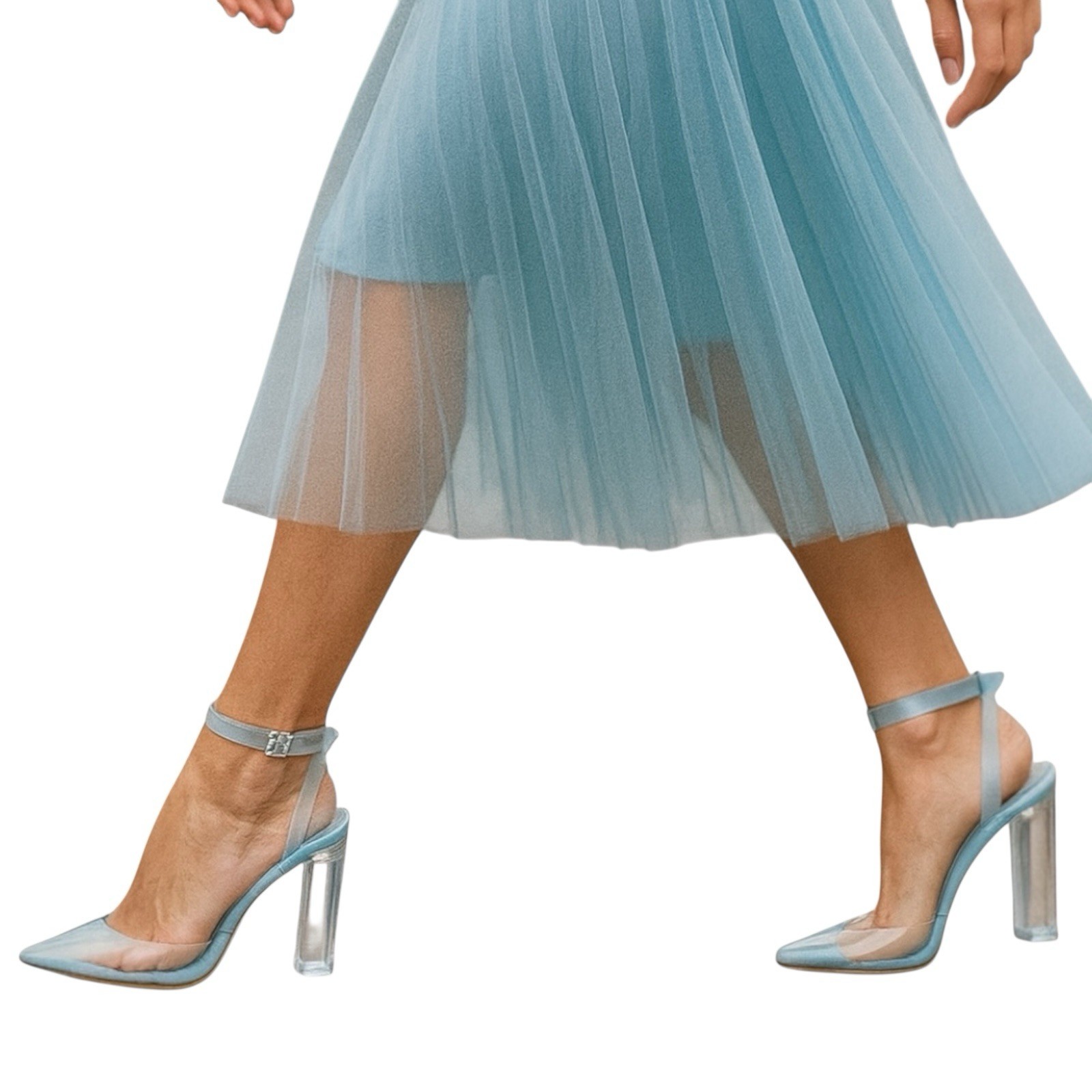 ALDO x Disney Cinderella Glass Slipper Heels Womens 7 Blue Bridal Wedding Shoes