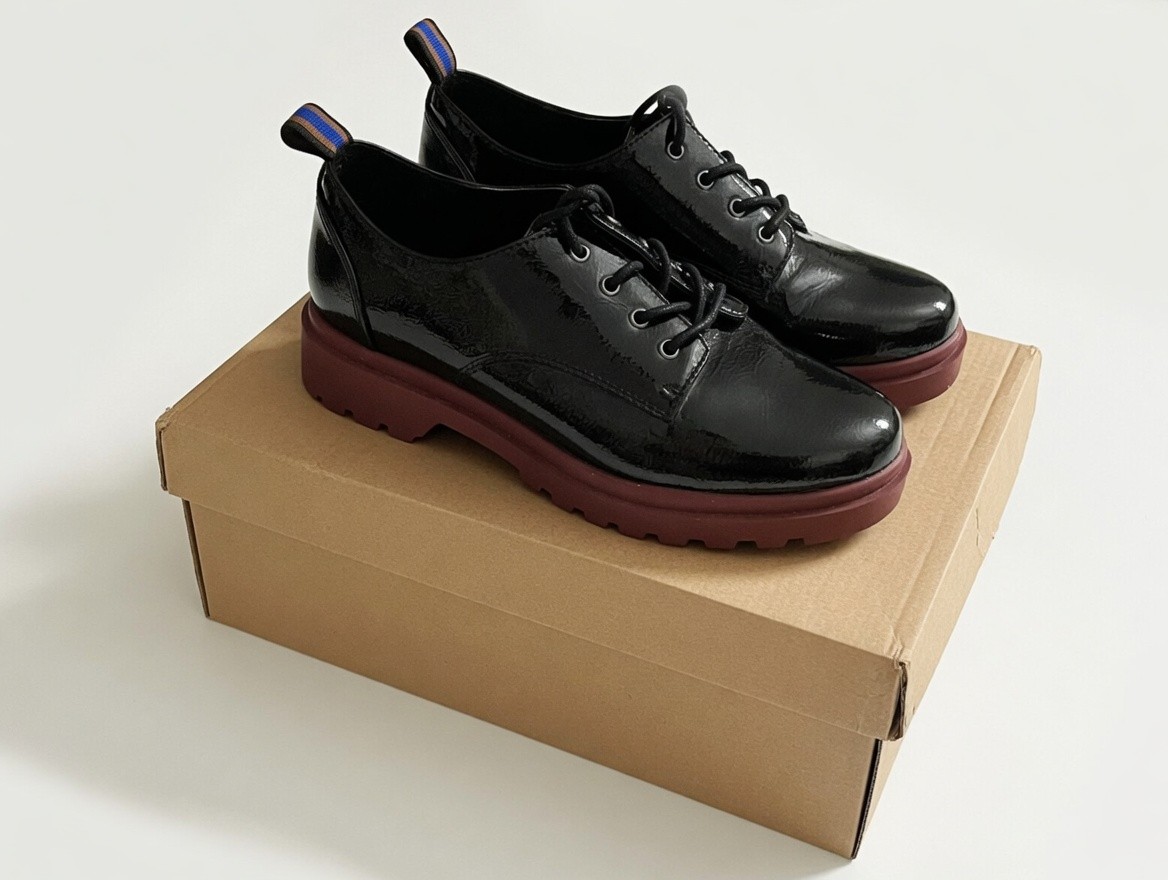 Brand NEW – Mix No. 6 Women’s Lace Vegan Leather Patent Oxford Shoes Black 7.5