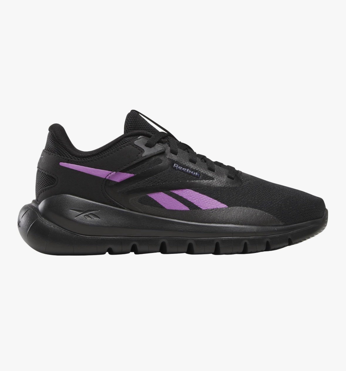 Size 10W- Reebok Women’s Split Flex Sneaker, Black/Twilight Purple/Purple Rave