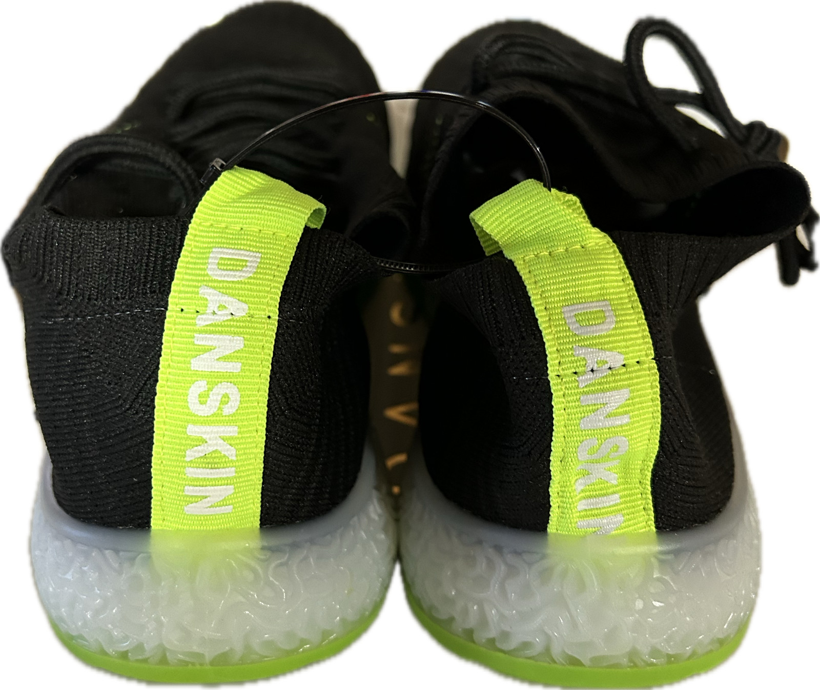 Danskin Womens Positive Black Lime Athletic and Training Shoes 9 Medium New