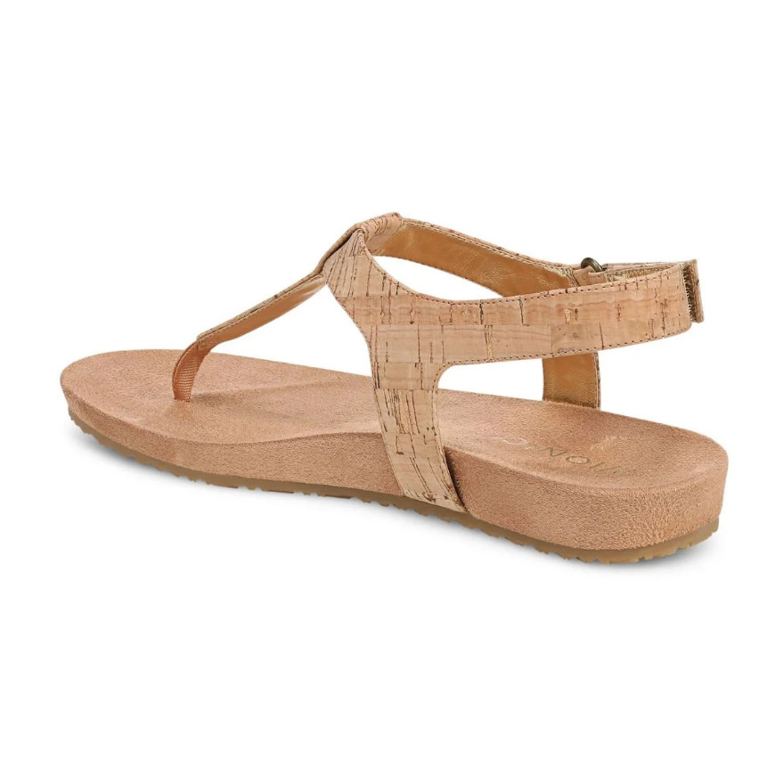 VIONIC Palisades Toe Post Ankle Strap Sandal Gold Cork