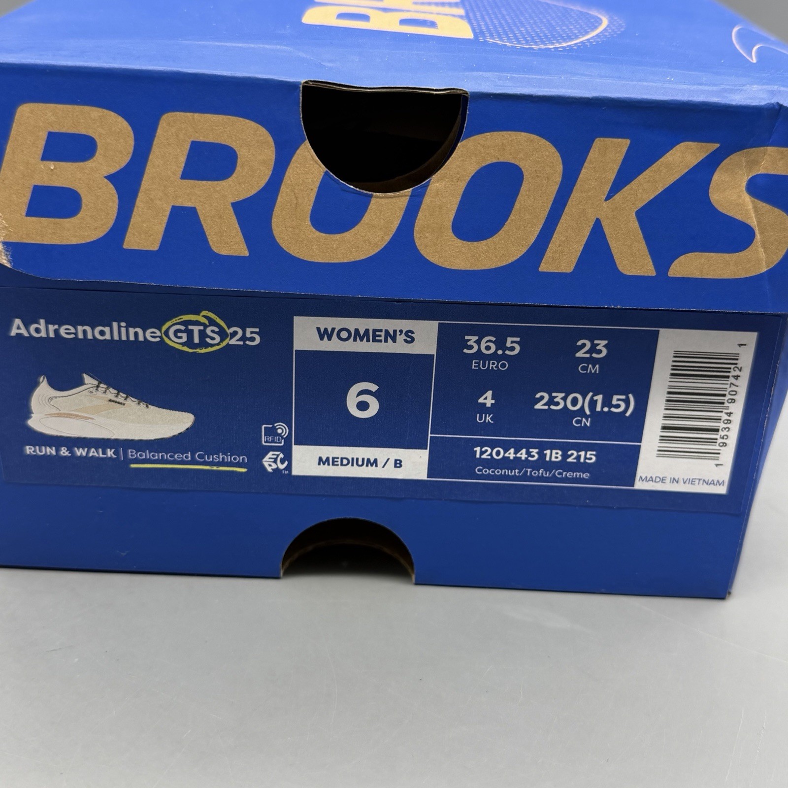 Brooks Adrenaline GTS 25 Women’s 6 B Running Walking Shoes Coconut Crème Leopard