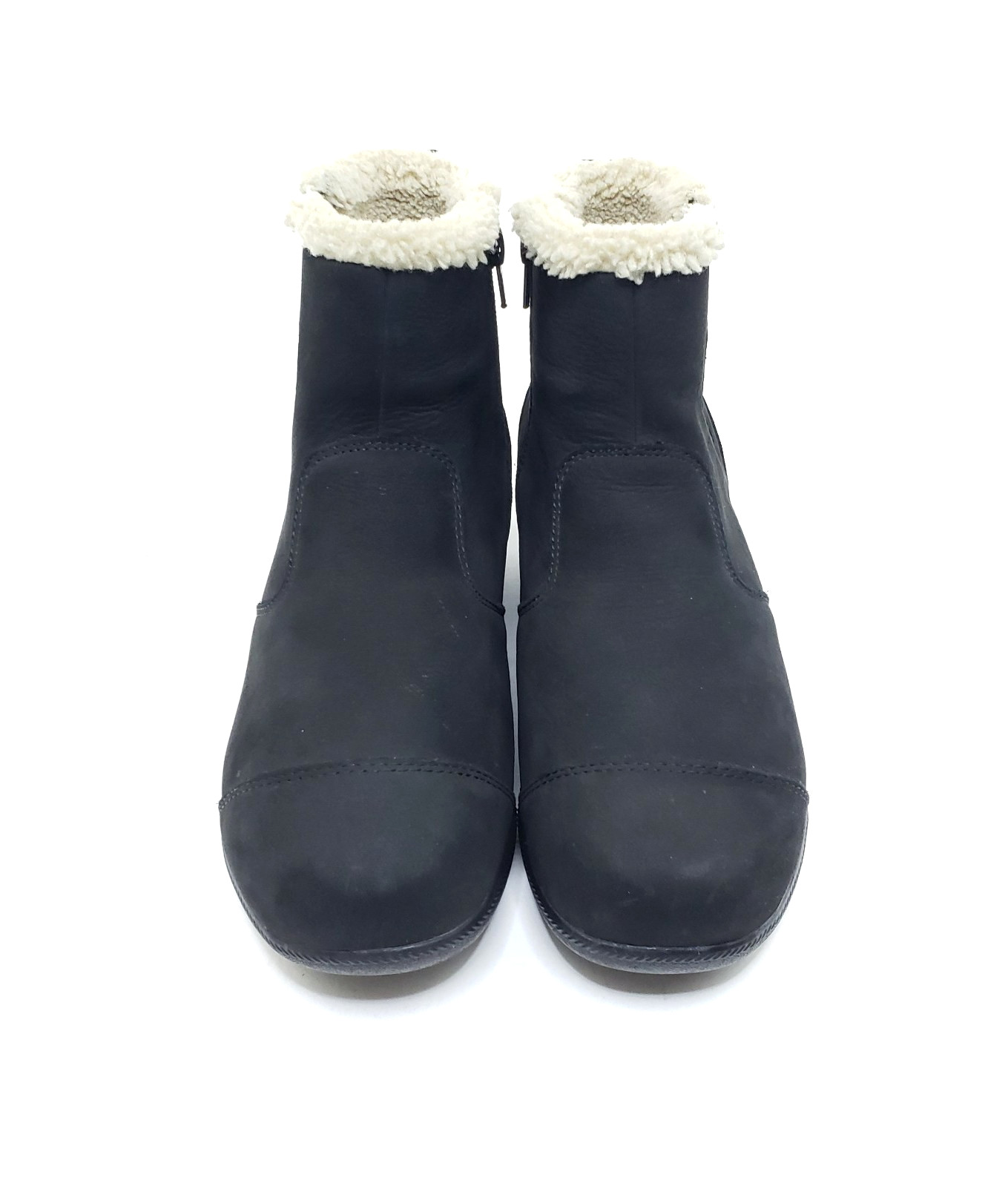 Drew Jayla Womens Boots Black Leather Shearling Lined Comfort Ankle Size 8.5 W