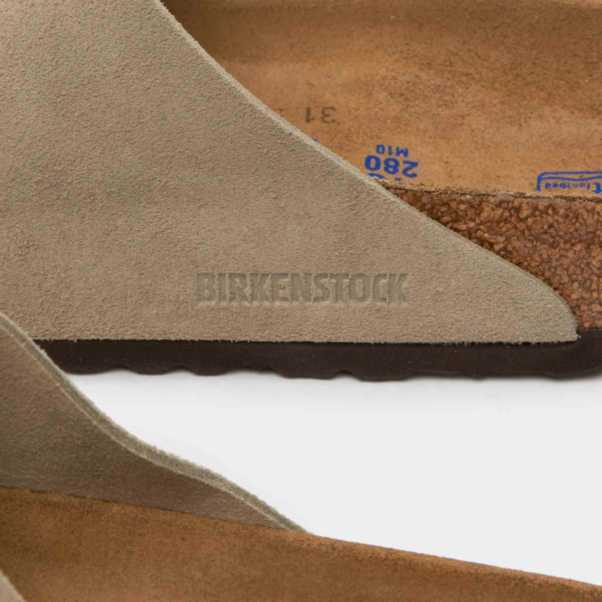 Birkenstock Arizona Soft Footbed Taupe Suede Leather Sandals