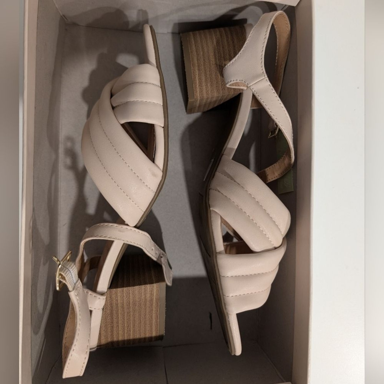 LC Lauren Conrad Fondant Women’s Blush Memory Foam Heeled Sandals