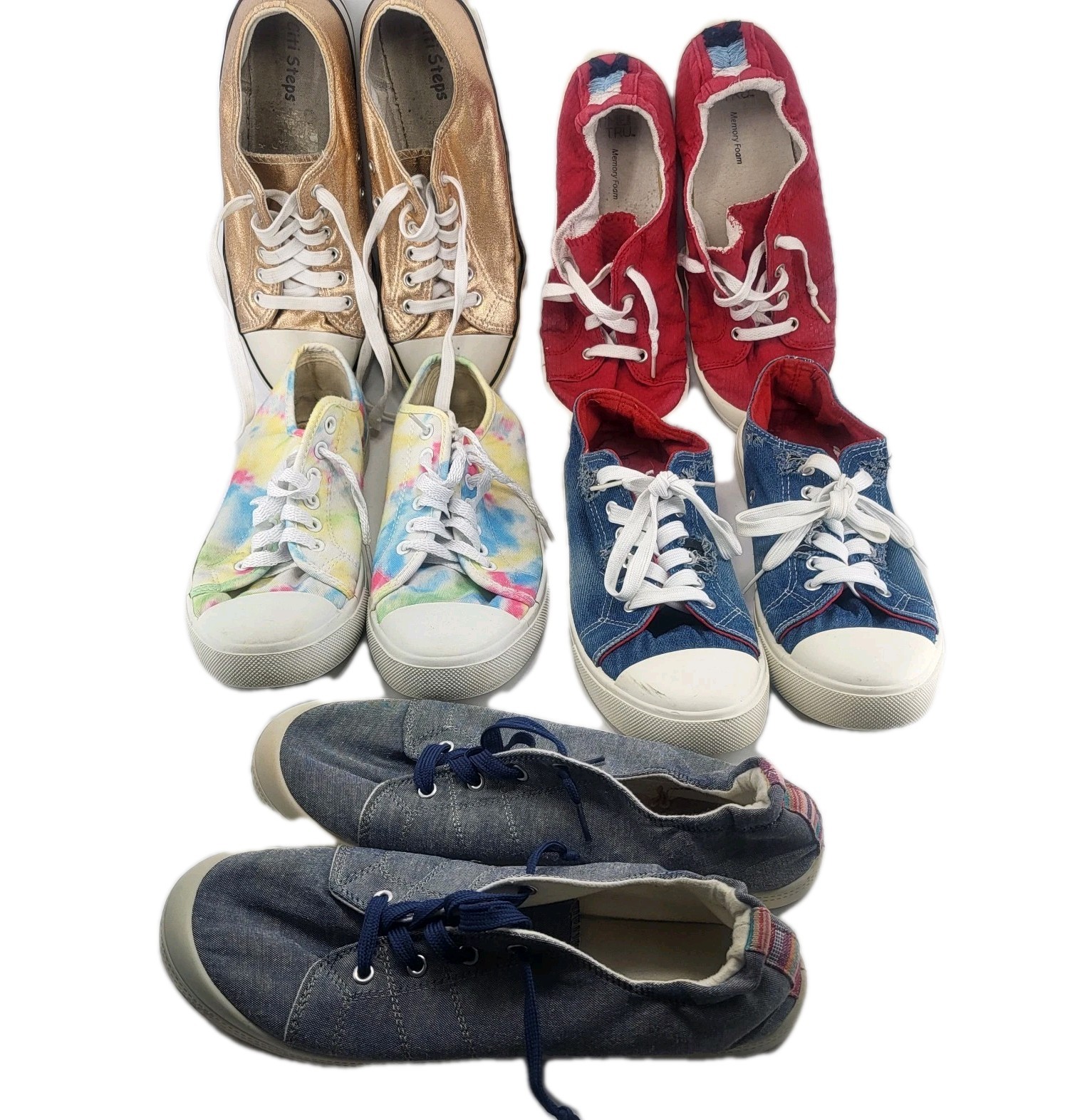 Lot 5 Pairs Canvas Sneakers Shoes Size 9 9.5 Womens Compare 2 Converse All Stars