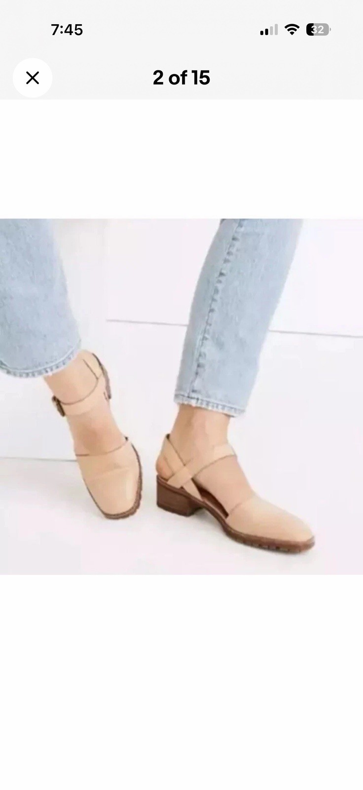 Madewell Claudie Lugsole Mary Jane Heels US 6.5 Beige Leather EUC