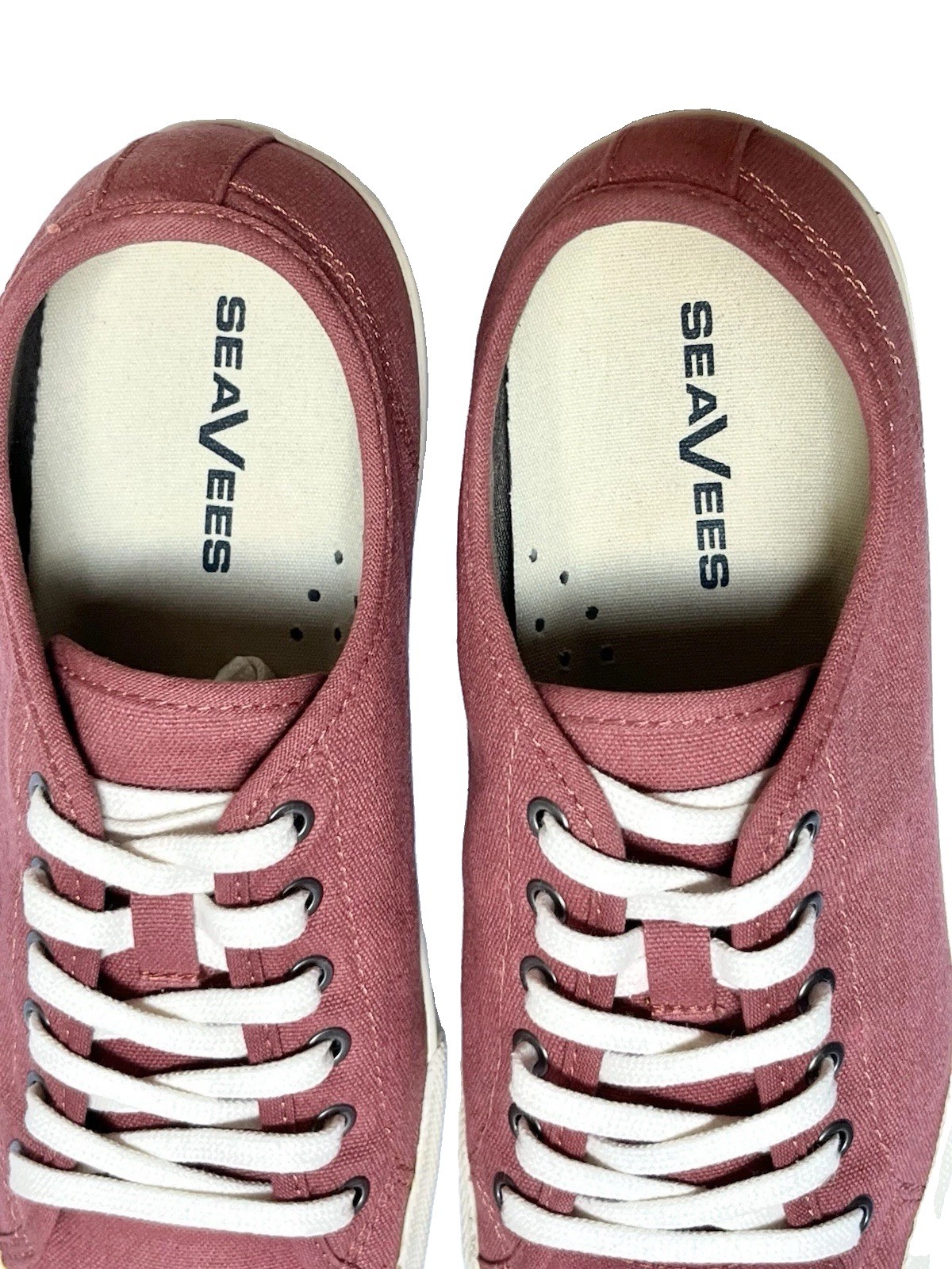 SeaVees Monterey Sneaker Standard Brick Red Cotton Canvas Womens 9 Low Top