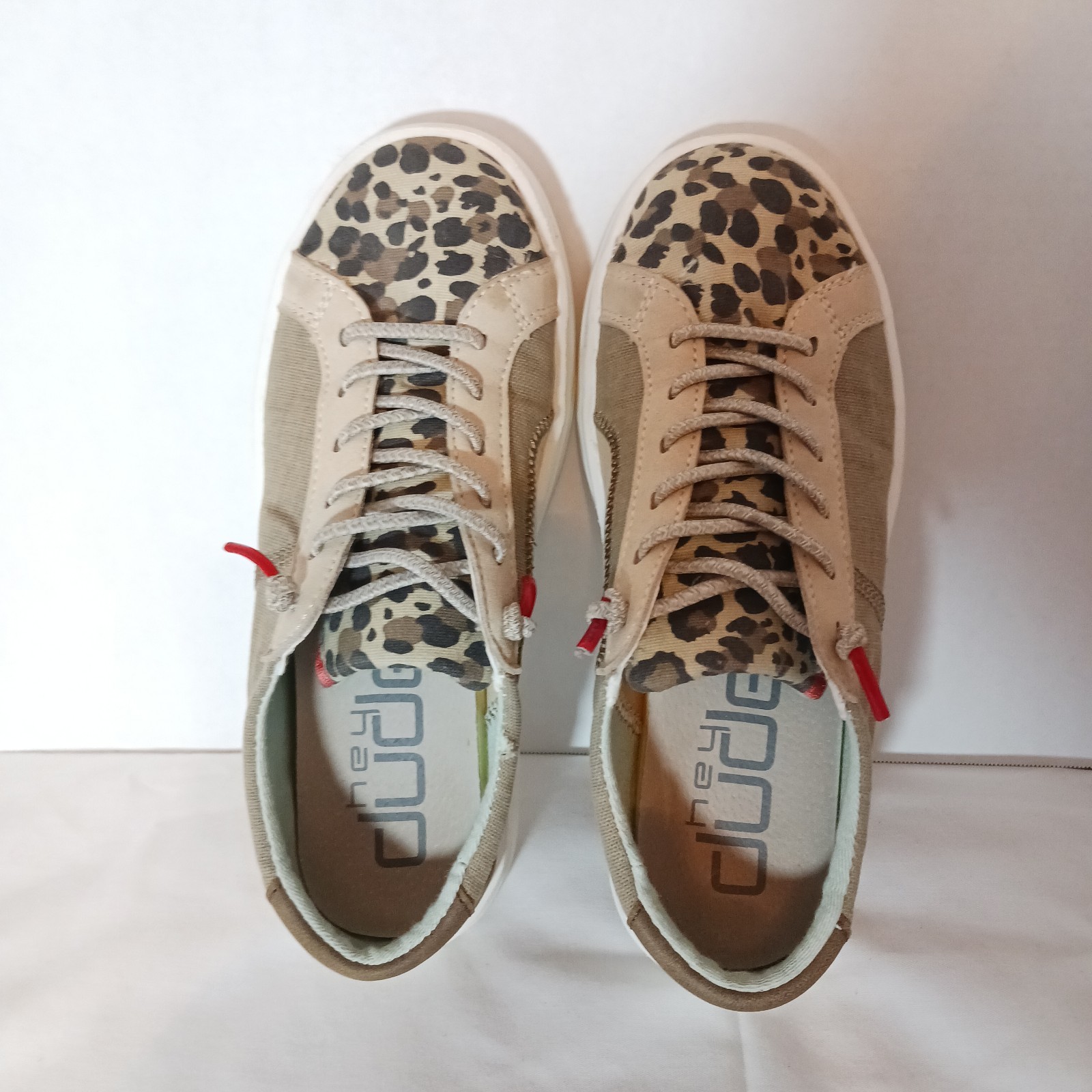 Hey Dude Karina Women’s Canvas Low Top Lace-Up Sneakers Leopard Print