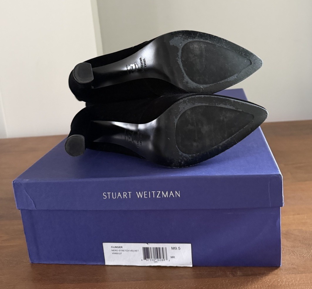 Stuart Weitzman Women’s Clinger Stretch Velvet Boots Sz 9.5