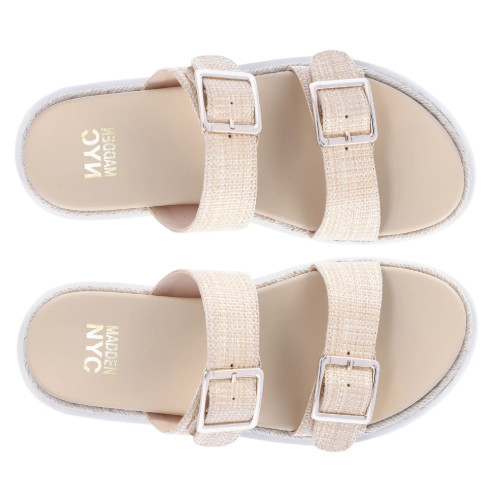 N.W.T – Madden NYC Women’s Flatform Two Strap Sandals (Color Raffia, Size 8 1/2)