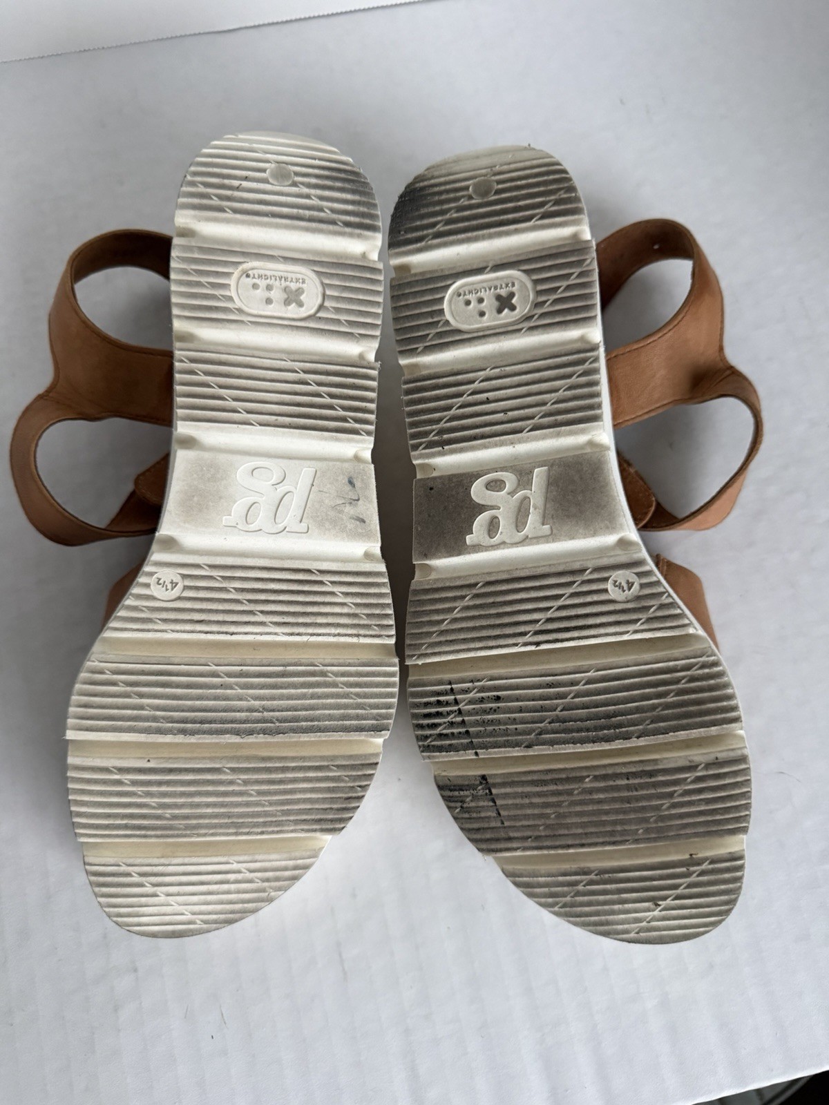 Paul Green Women’s Tan Leather Platform Wedge Sandals Size 4 1/2 UK 7 US