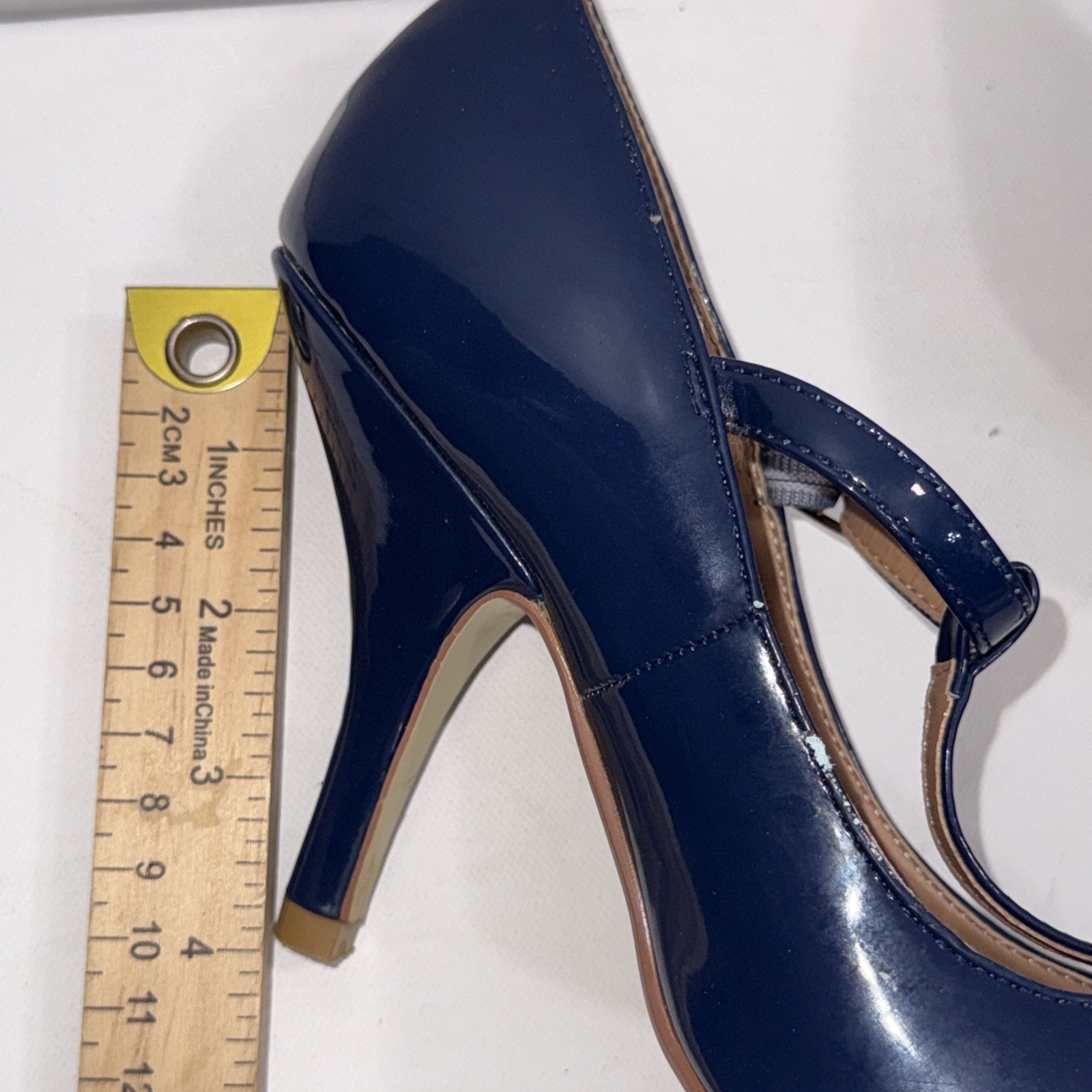 Journee Collection Old Money Business Casual Formal T Strap Stiletto Blue Pumps
