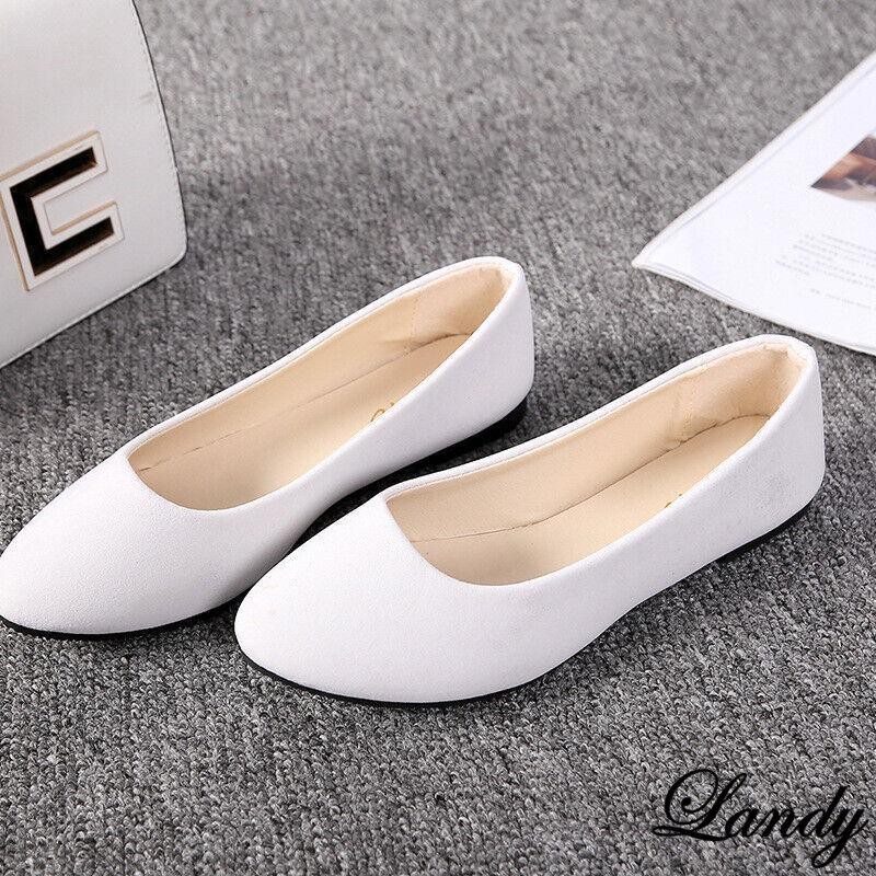 Womens Flat Suede Ballet Ballerina Bridal Slip On Casual Pumps Shoes Oversize