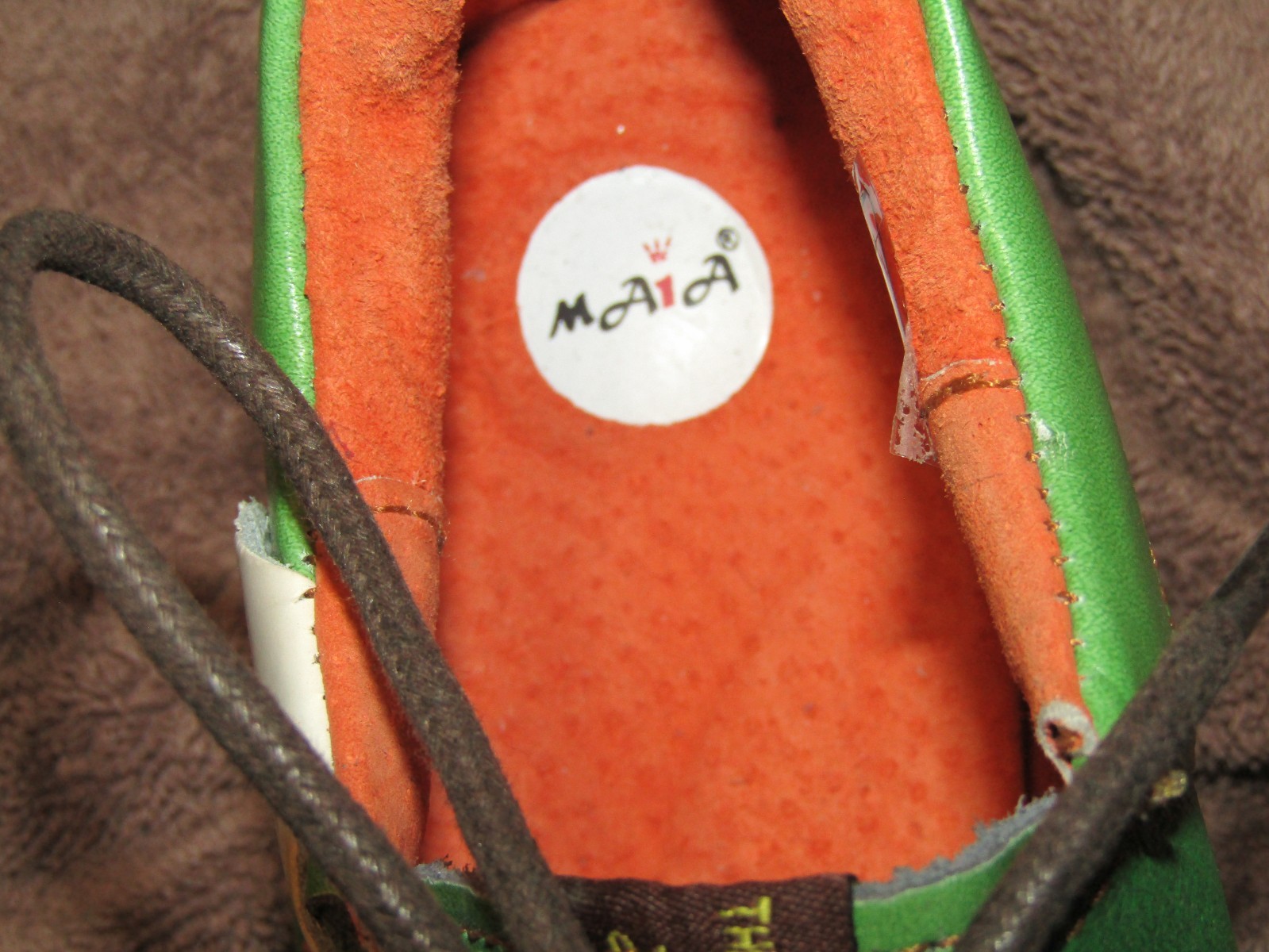 TMA Eyes Shoes Womens sz 8.5 Green Hand Stitched Leather Lace Up Comfort Shoes