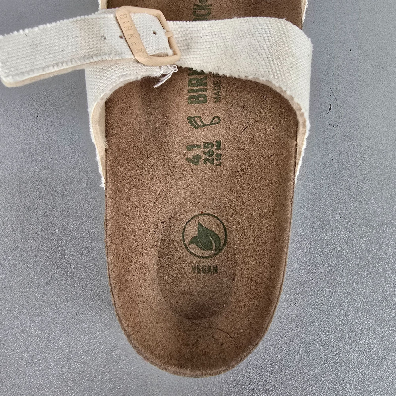Birkenstock Franca Canvas Eggshell Textile Vegan Sandals Size 41 EU L10 Womens