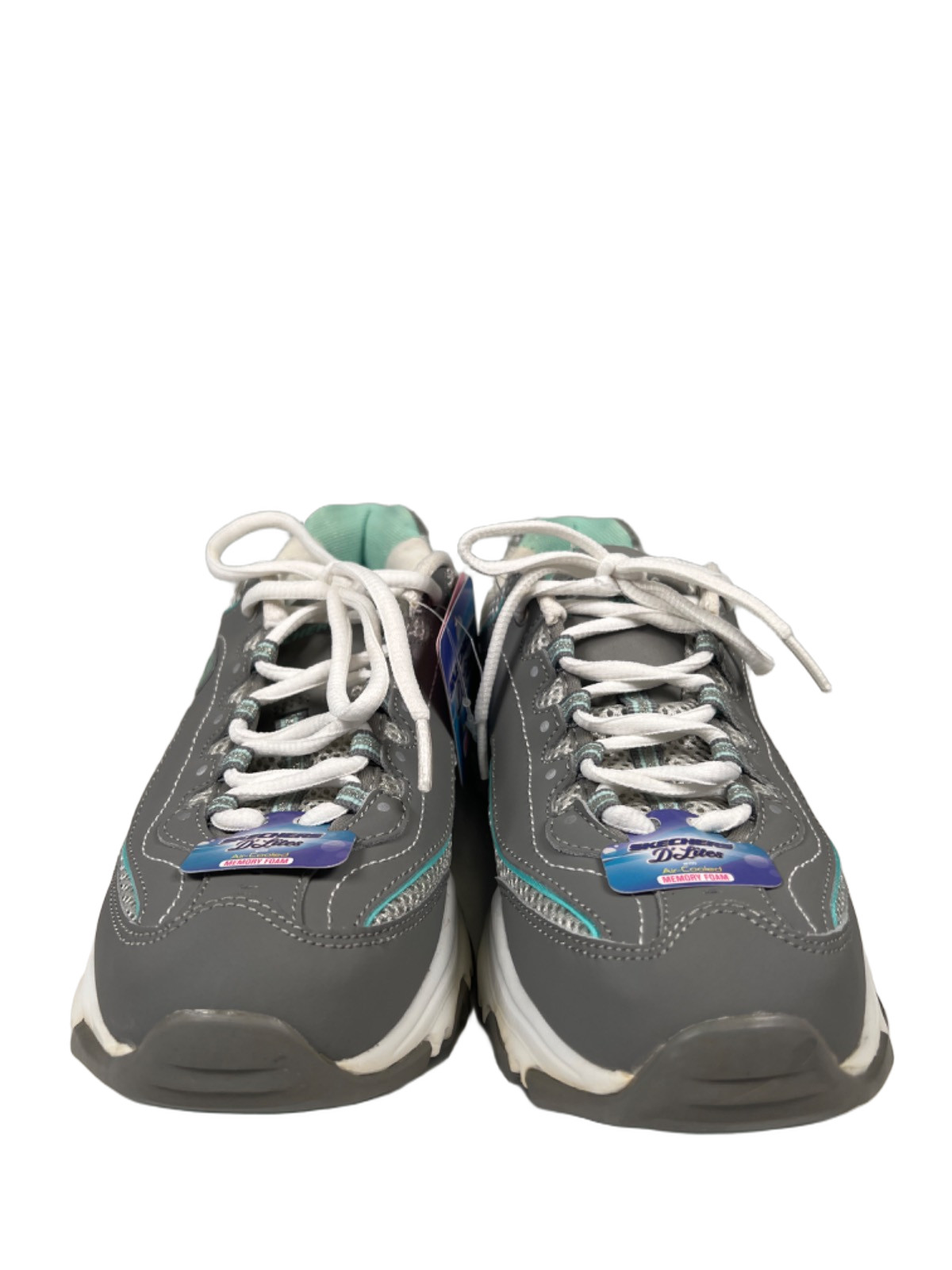 Skechers Women’s Gray/Blue D’Lites Air Cooled Memory Foam Sneakers – 7