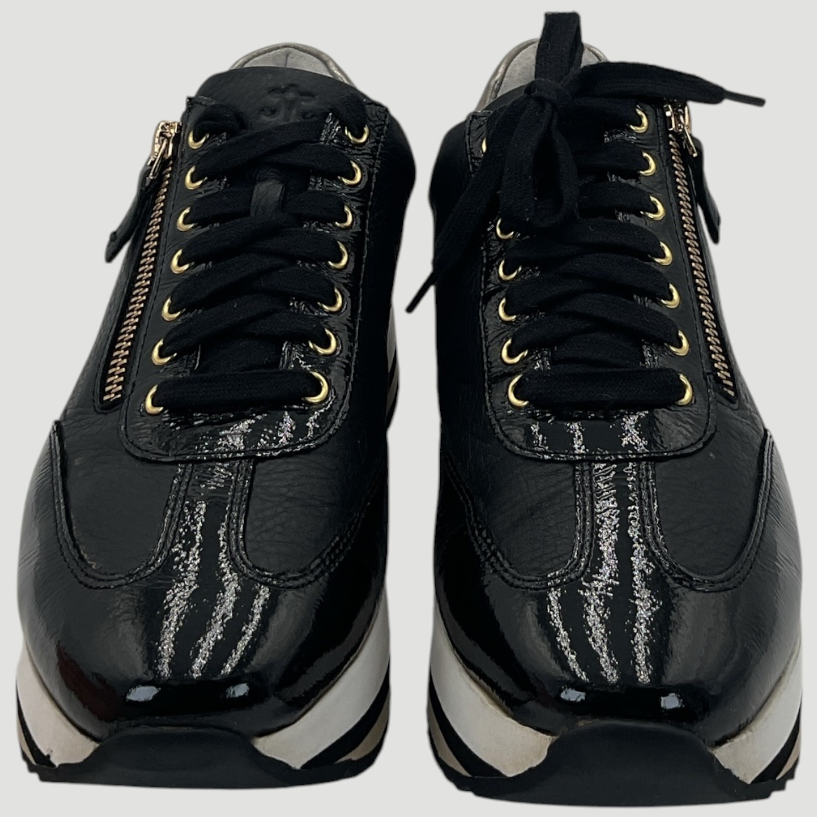 Johnston & Murphy Gracie Side-Zip Lace up Women’s Size 7.5 Black Leather Shoes
