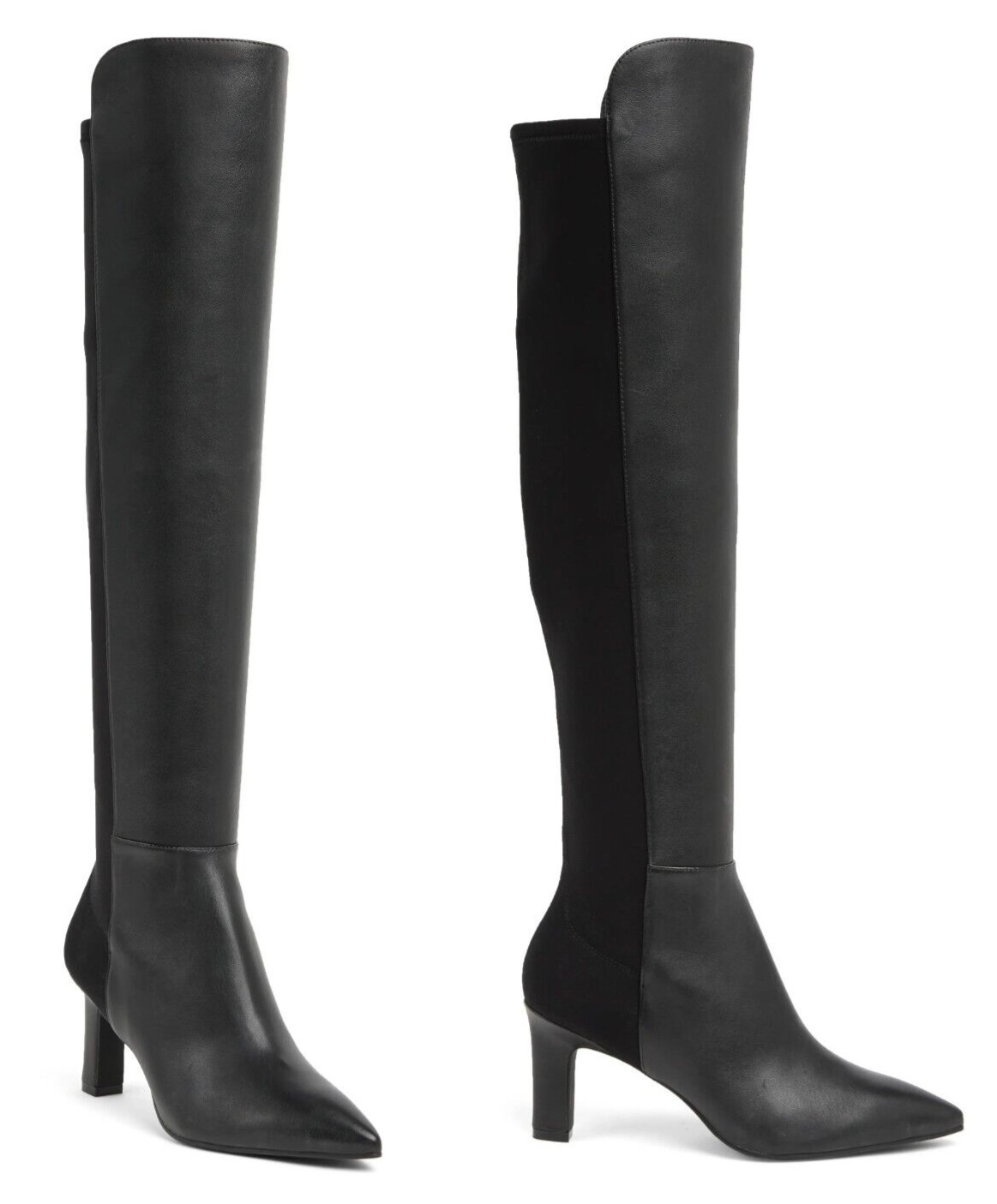 Stuart Weitzman Bobbie 75 Womens Stretch Leather Over-the-Knee Boot Black US 7.5