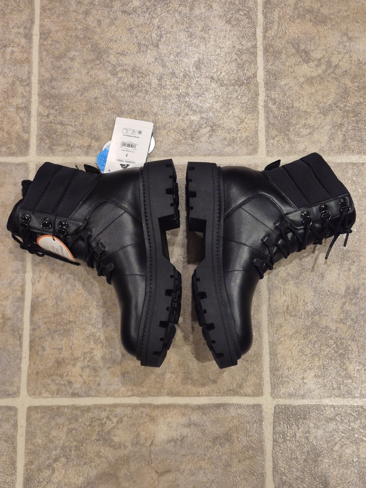 Ozark Trail Women’s Lace Up Black Winter Combat Boots -20F Temp Rated NWT Size 7