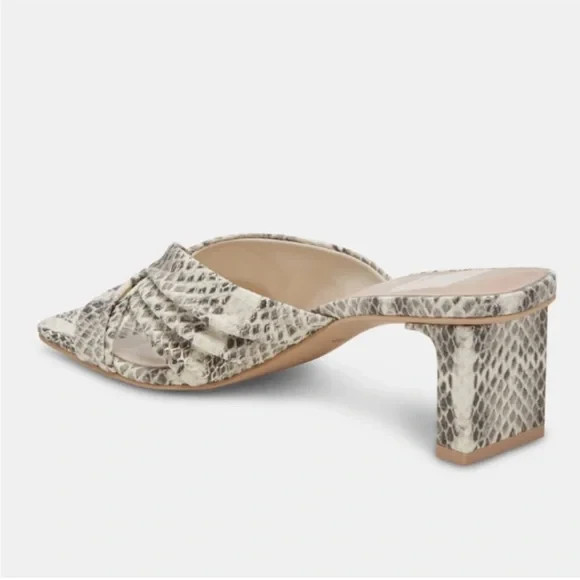 Dolce Vita Carlan Snakeskin Python Print Slide Square Toe Heel, Open Toe Size 9