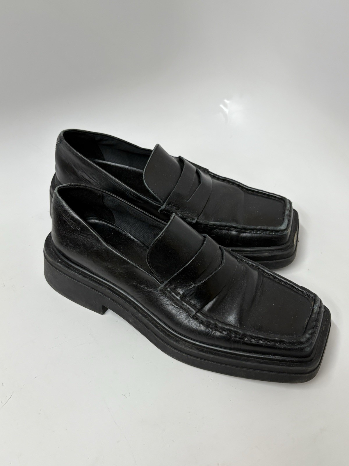 Vagabond Eyra square toe penny Black Leather Platform Loafers women’s size 8
