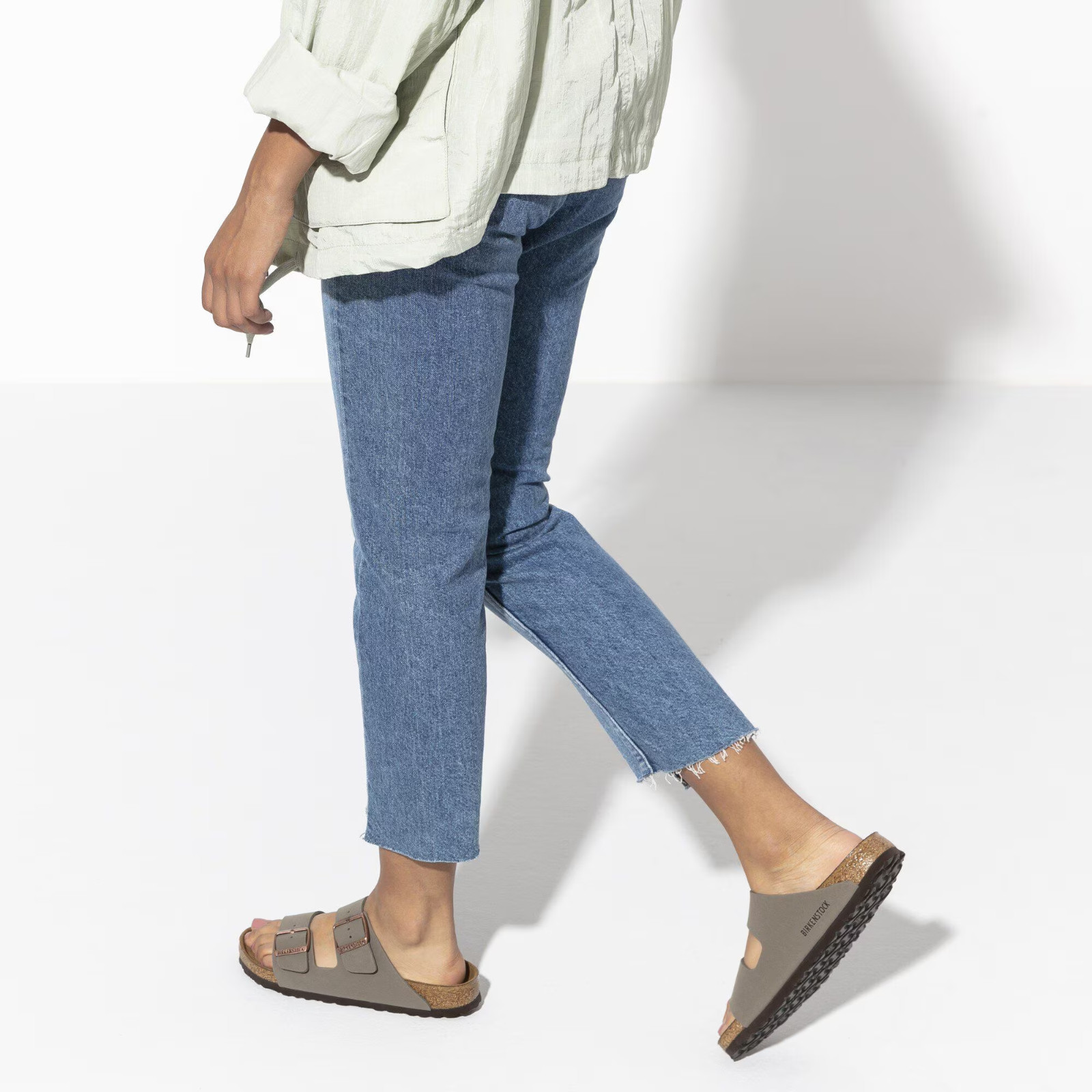 Birkenstock Arizona Stone Birkibuc Birko-Flor Leather Sandals Select Size 37-45