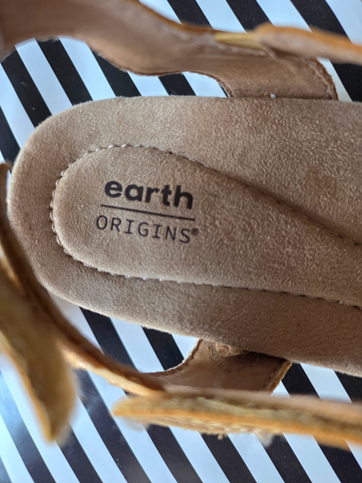 Earth Origins Beige Leather Slingback Sandals Hook & Loop US 10M