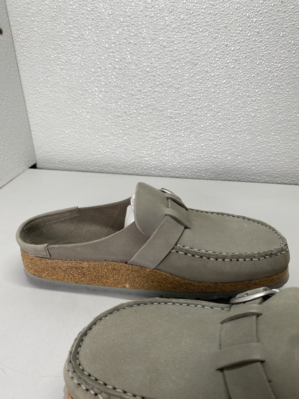 Birkenstock Unisex Buckley Nubuck Leather Slip-on Clogs Size W6 M4 Dove Gray