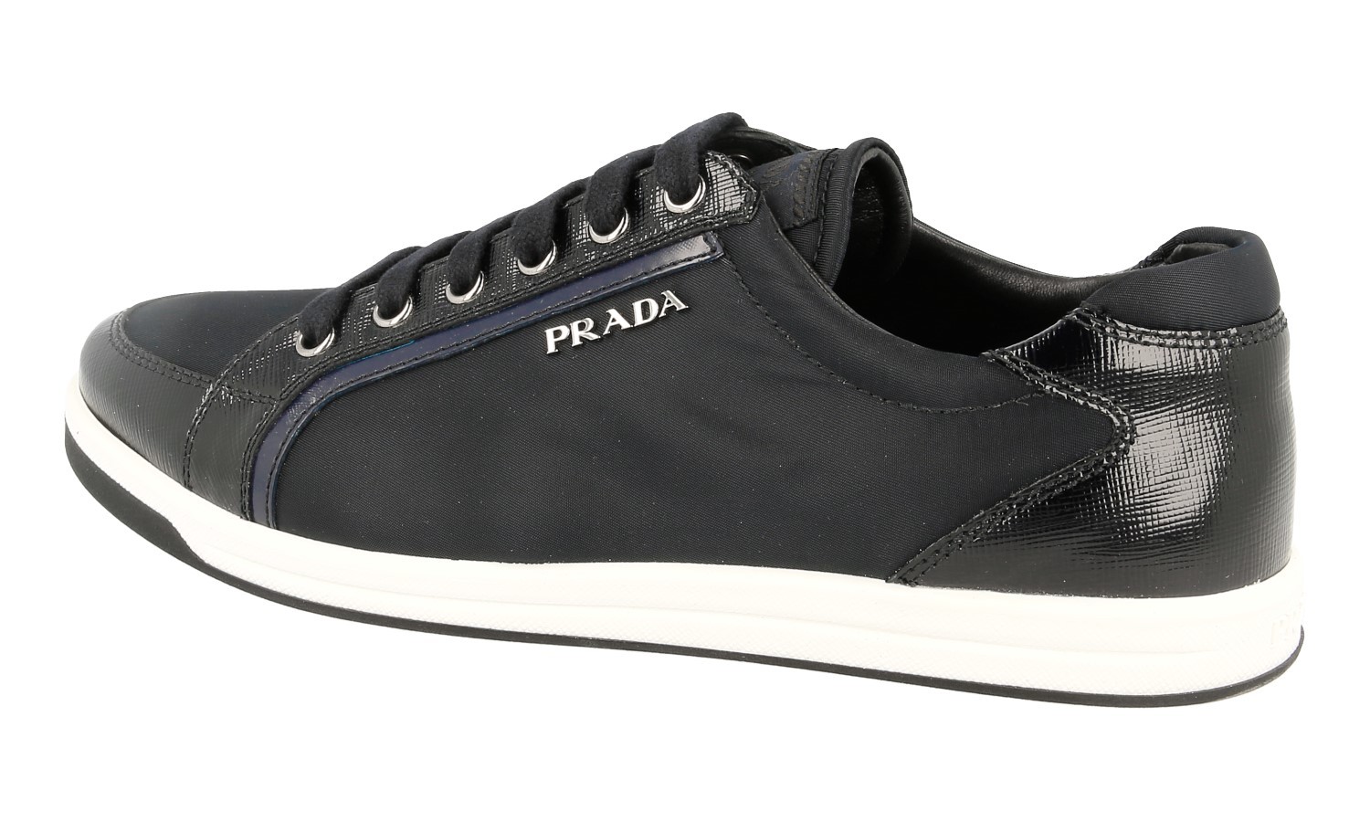 PRADA Leather Nylon Downtown Sneakers 3E5892 Black White NEW – US 6.5 EU 36,5