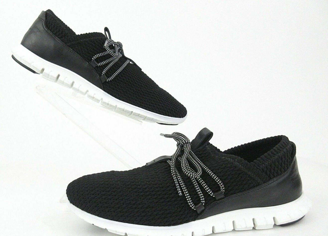 Cole Haan ZeroGrand Quilted Casual Sneakers Black Stretch Textile Leather s 9