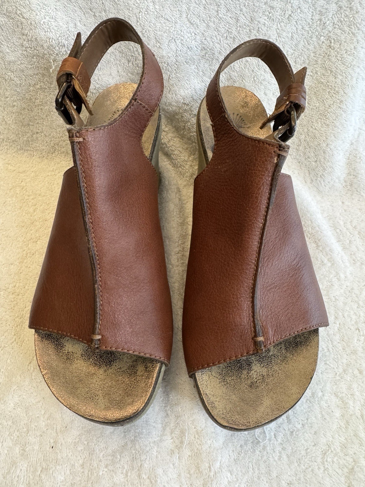 OTBT Jaunt Platform Wedge Sandals Size 10 Brown Boho Festival Comfort Shoes