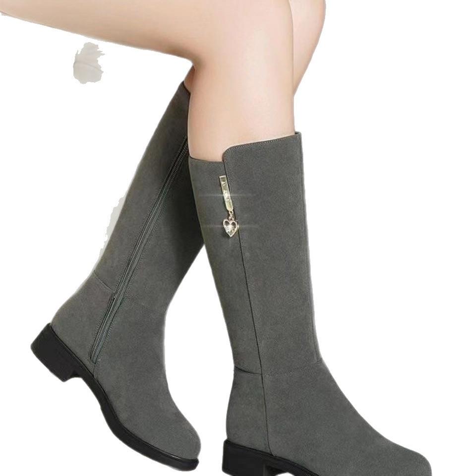 Women’s Fleece-Lined Mid-Calf Boots – Warm, Rubber Sole, Side Zipper, Stylish