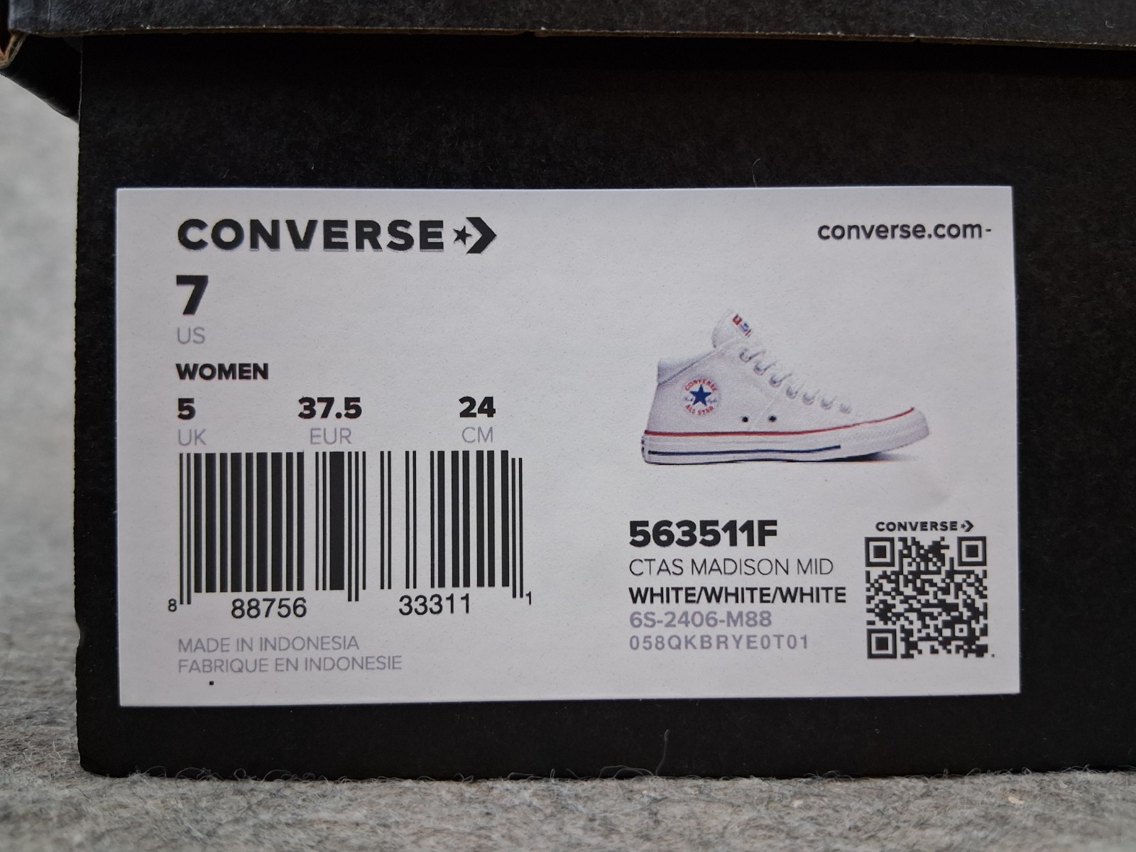 Converse CTAS Madison Mid White Womens Size 7 US 563511F