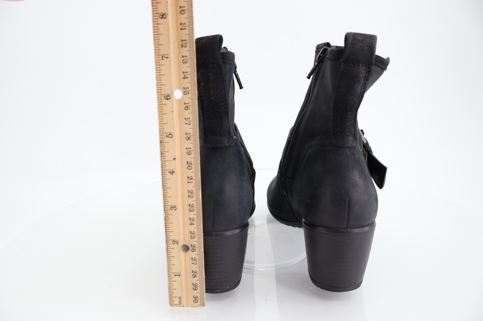 Ecco Women’s Touch Boot Size 36 5 Black Leather Bootie Block Heel Comfy
