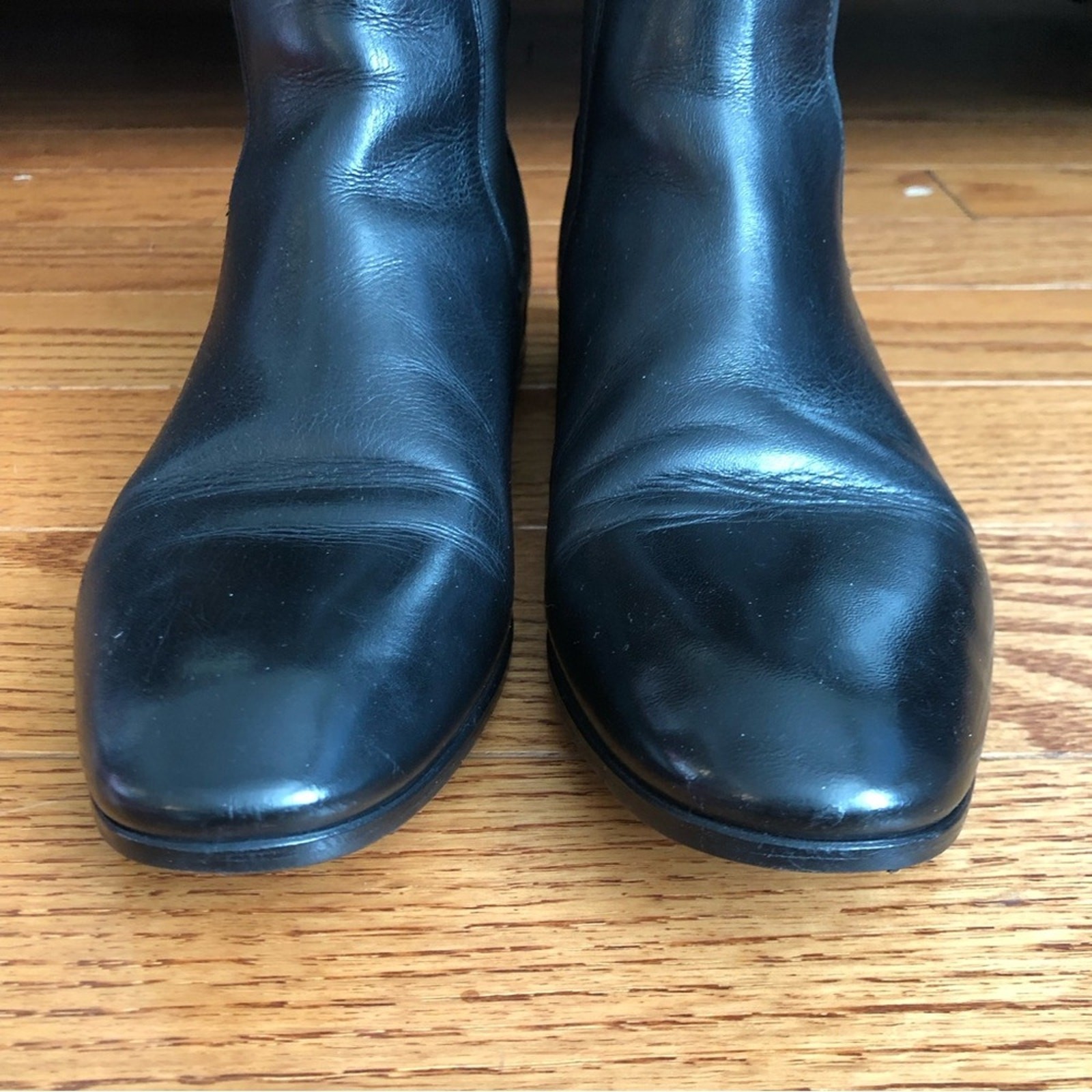 Just Cavalli 100% Calfskin Leather Black Flat Ankle Boots Women’s Sz 8 US 39 EUR