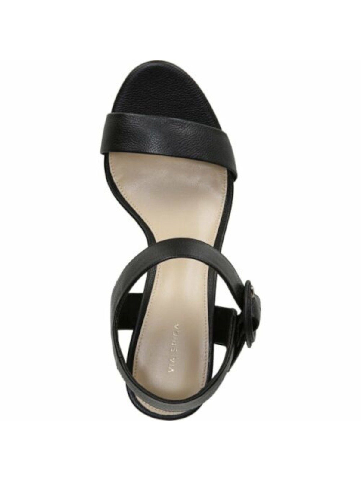 VIA SPIGA Womens Black 1-0.5″ Platform Ira Toe Platform Leather Sandals 10 M