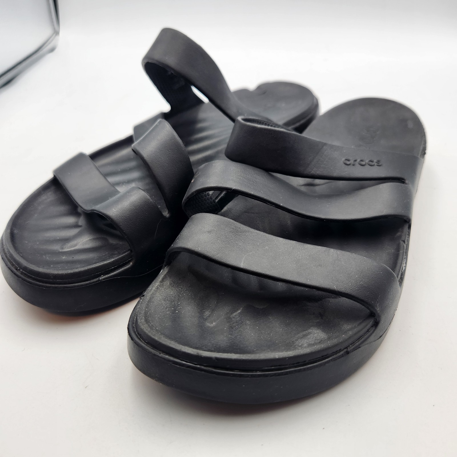 Crocs Getaway Strappy Slip-On Sandals 209587 Women Size 10 Black Slides