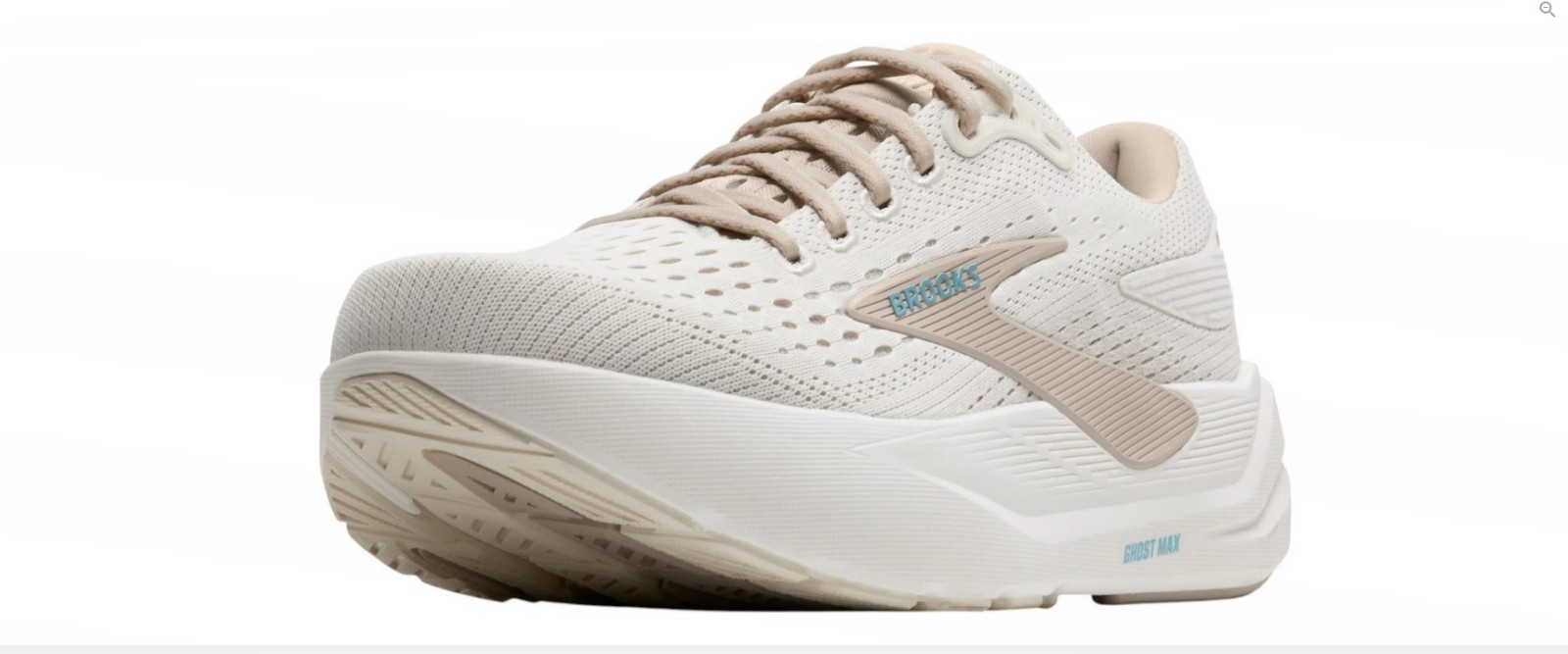 Brooks Women’s Ghost Max 3 Running Shoes, White/Grey/Blue (NEW)