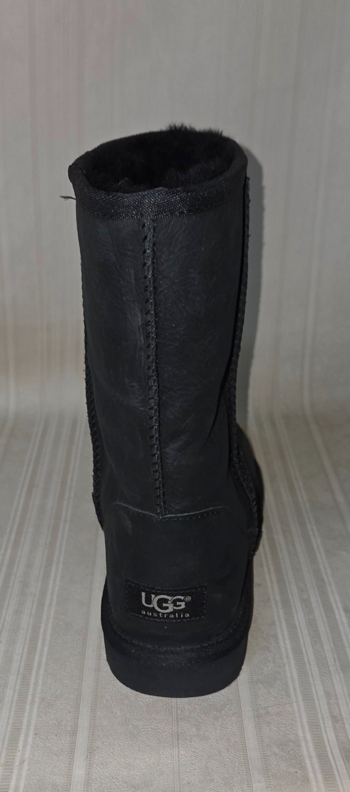 UGG Black Classic Short Leather Boot Water Resistant MISMATCH Left US 7 Right 8