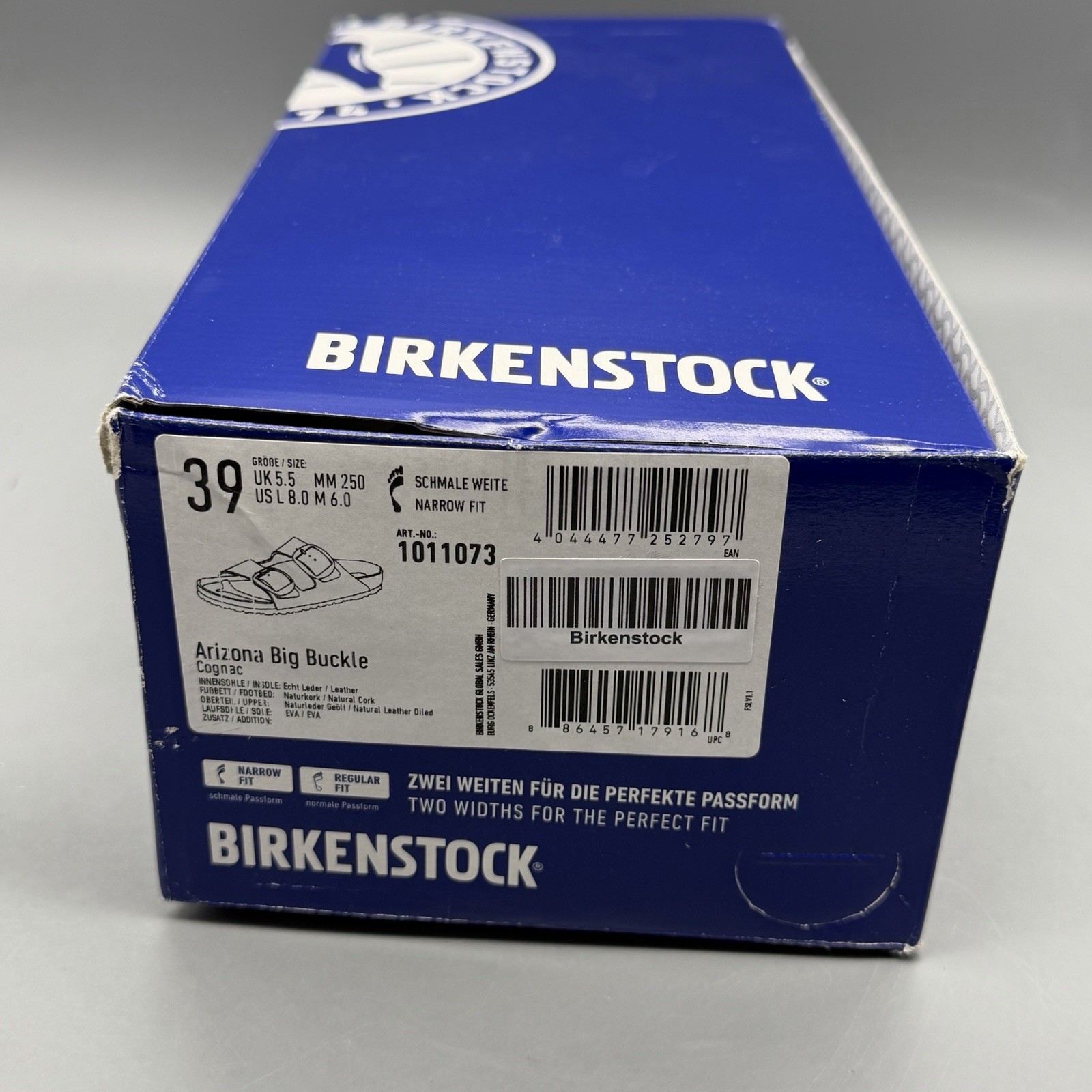 Birkenstock Arizona Big Buckle Women’s EU 39 US 8 Leather Sandal Cognac Narrow