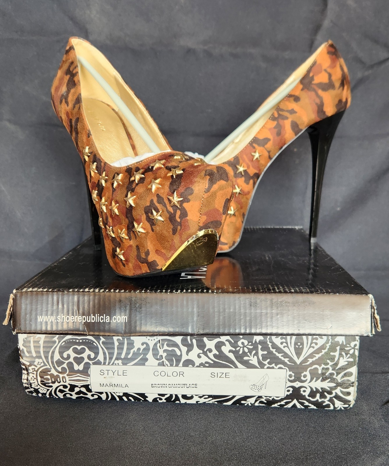 Shoe Republic Marmila Womens Camouflage Heels Shoes Size 8 New In Box Platform