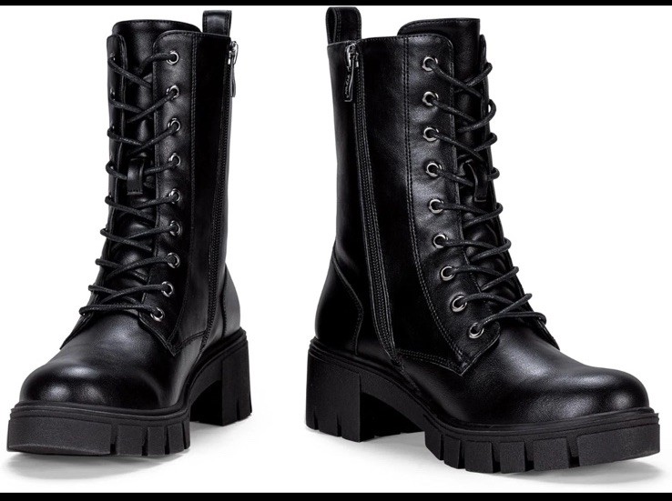Vepose Women’s 11 Mid Calf Combat Boots Chunky Platform Boot New