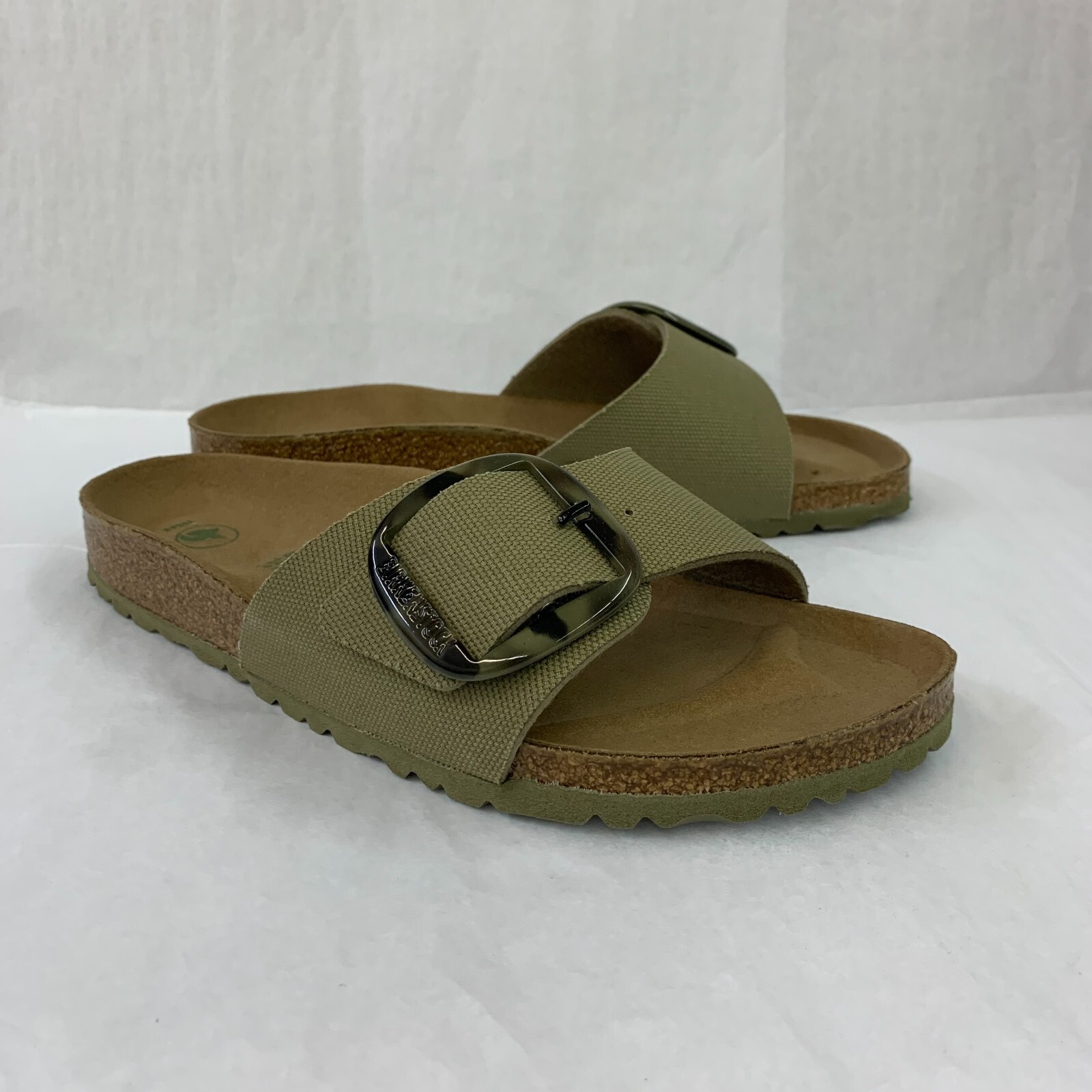 Birkenstock New w/o Box Madrid Vegan Big Buckle Faded Khaki Textile N SelectSize