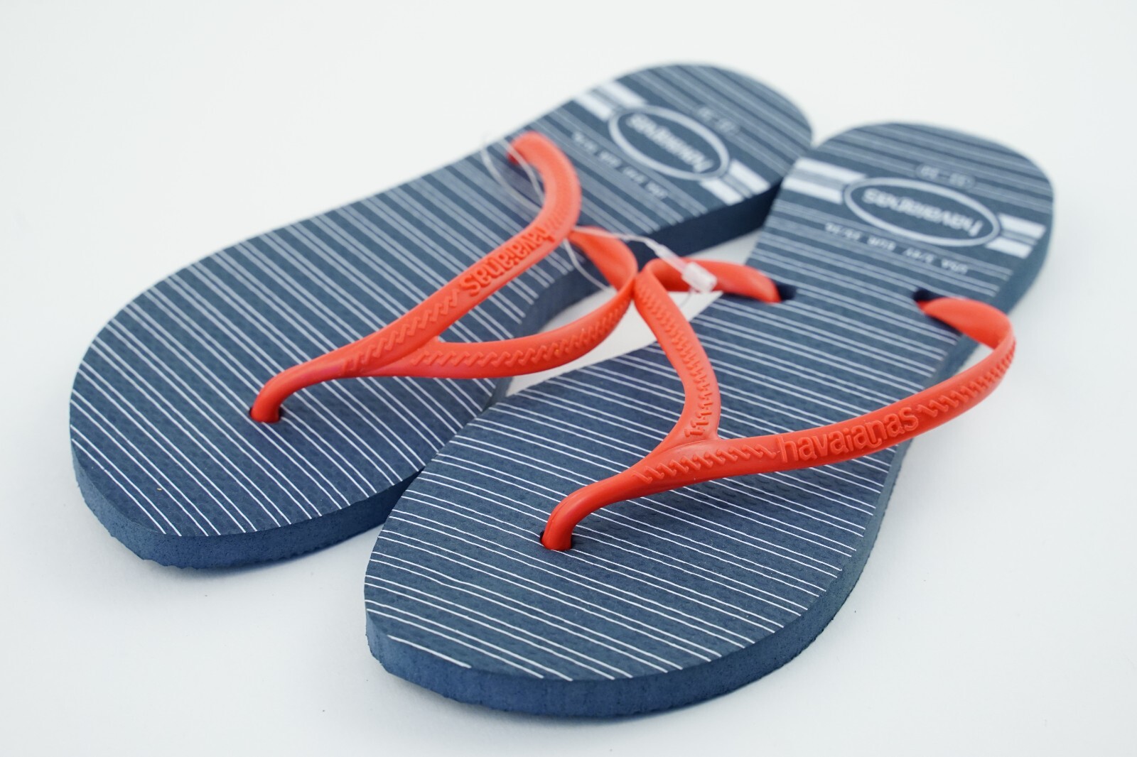 New! Red/Blue Stripes Havaianas USA 3/4Y Sandals EUR 35/36 (33/34)
