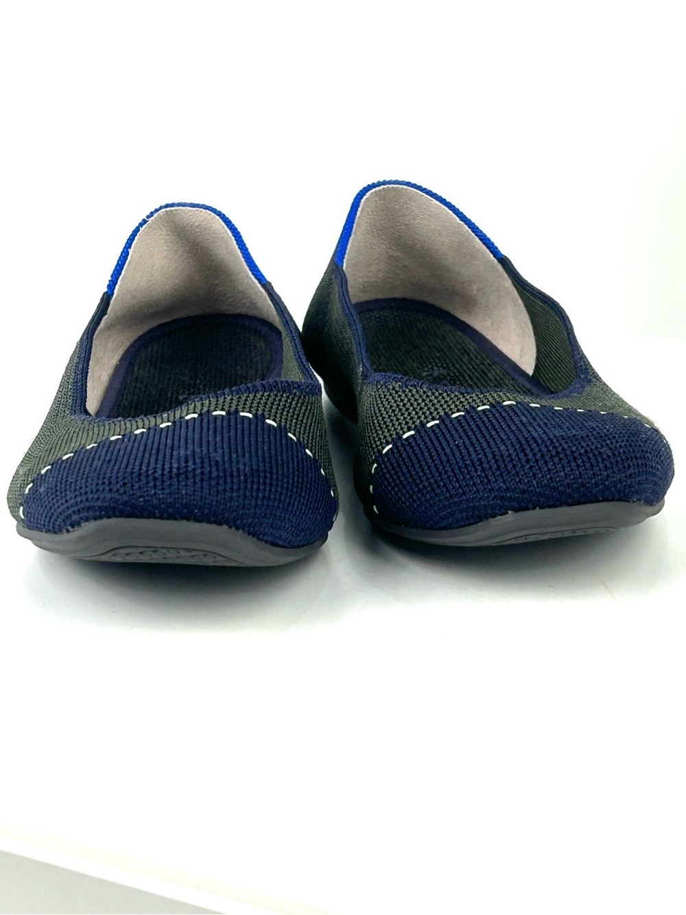 Rothy’s The Square Flats Size 6 Highland Green Navy Quiet Luxury