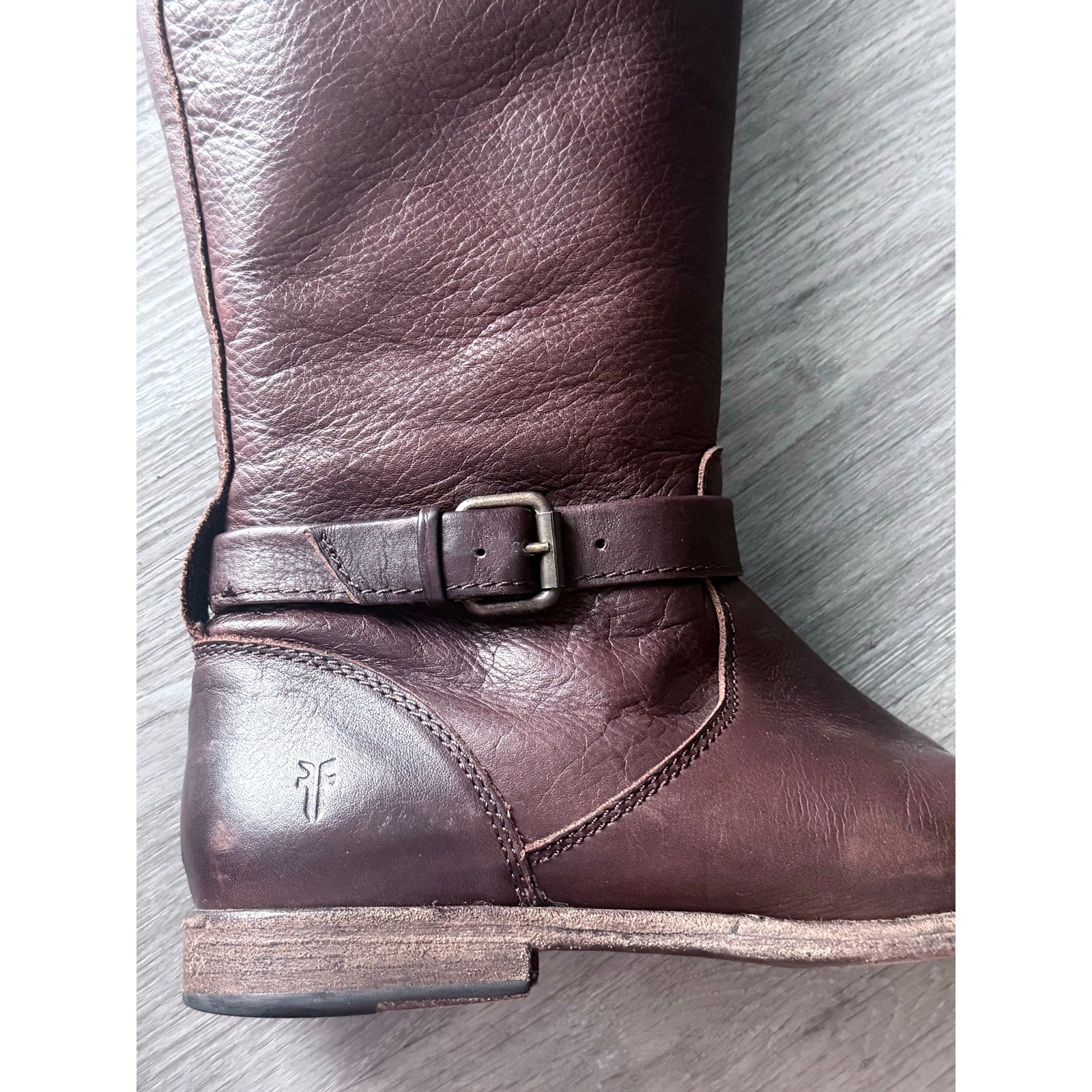 FRYE dark brown 100% leather knee high Phillip equestrian riding boots sz 10 B