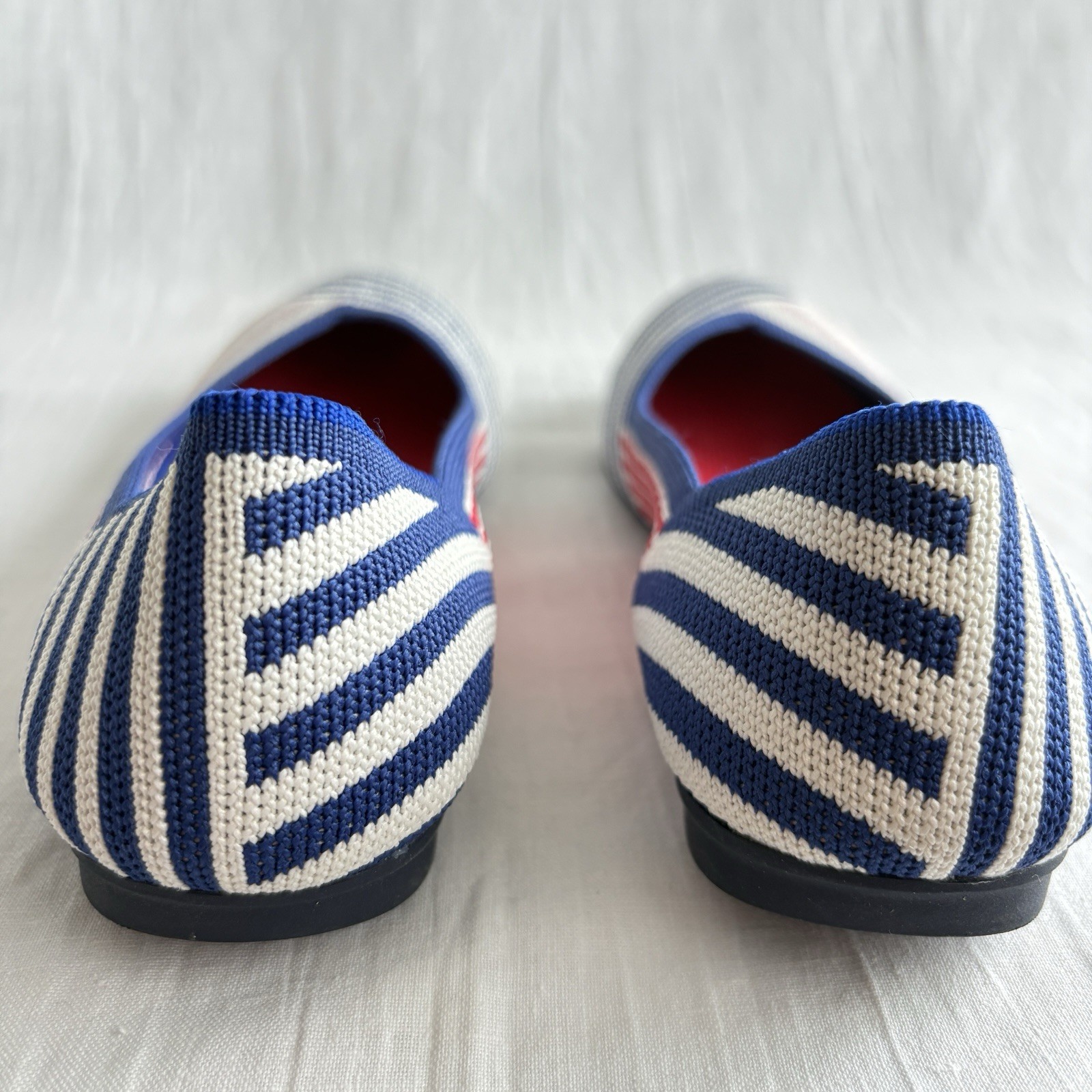 Rothy’s Mixed Stripe Blue Red Pink White Women Size W6 Rare Retired