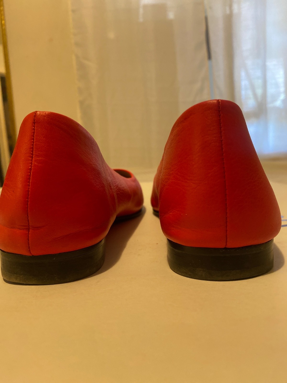 Madewell pointy flats leather orange 8.5 excellent!