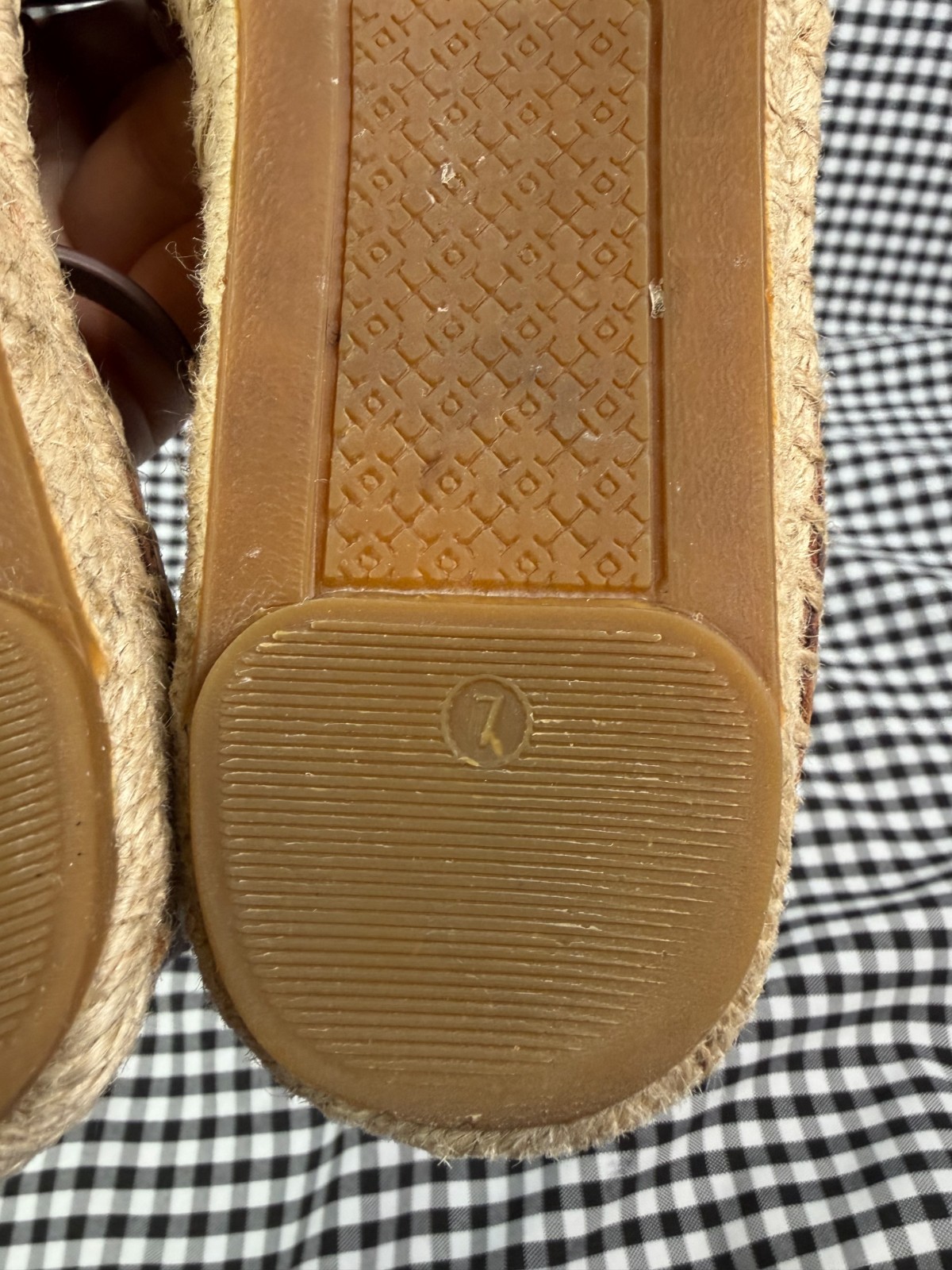 Tory Burch Eleanor Woven D’Orsay Espadrille Flats Womens 7 Olive Green Calf Hair
